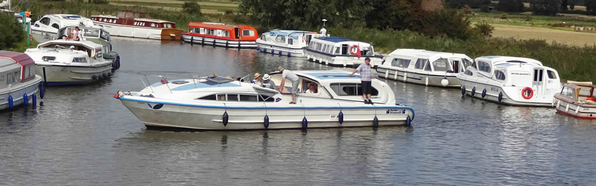 Stag party boat at ludham Bridge